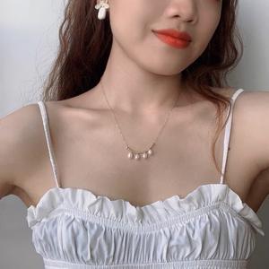 Nuevo Collar de Perlas de Agua Dulce Naturales Ligeras con Baño de Oro de 14K, con Borla y Movimiento de Campanilla Pequeña, Cadena para Clavícula - Product Image 5