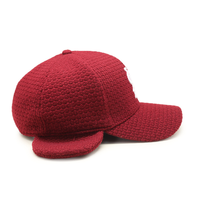 Casquette de baseball tricotée sur mesure avec cache-oreilles, bonnet d'hiver à visière avec logo 3D pour la promotion de la marque et les cadeaux promotionnels, vente en gros OEM