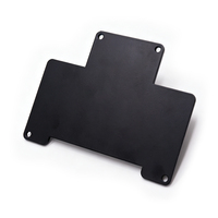 Plaque de montage en métal noir, panneau fixe de forme spéciale, pièce estampée en acier au carbone par électrophorèse, fabrication sur mesure