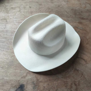 Sombreros <span class=keywords><strong>de</strong></span> <span class=keywords><strong>lana</strong></span> <span class=keywords><strong>de</strong></span> fieltro para hombre y mujer, sombreros <span class=keywords><strong>de</strong></span> tejido vaquero con banda ajustable, color <span class=keywords><strong>blanco</strong></span> y azul, Unisex - Product Image 4