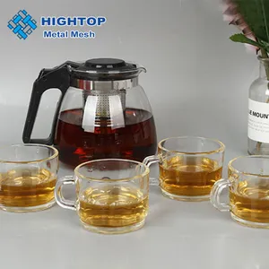 304Ss filtre Handblown ısıya dayanıklı borosilikat cam çaydanlık çay isıtıcı ve kolu