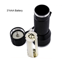 Lampe torche UV QXMOVING en alliage d'aluminium, 3 piles AAA, 21 LED 395nm, lumière noire ultraviolette pour détecteur d'ongles