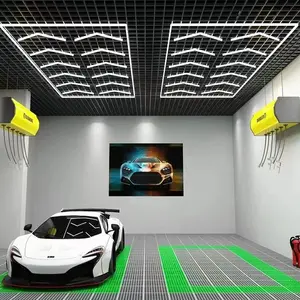 Customized Honeycomb Car Detailing Lights 110V 220V Workshop Ceiling Hexagonal LED Light For Garage