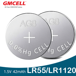 แบตเตอรี่เหรียญ LR55 1.5V อัลคาไลน์ AG8/LR1120/G8/191 สำหรับนาฬิกา เครื่องคิดเลข ของเล่น และอุปกรณ์อิเล็กทรอนิกส์ขนาดเล็ก - Product Image 1