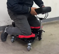 GZ100 Roulettes de genou rouges avec support thoracique, roues à haute efficacité, 72x68x30cm, garantie 1 an pour le ponçage des sols