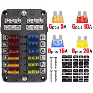 Водонепроницаемая панель предохранителя для лодки 12-32 В морской 12-сторонний блок предохранителей со светодиодным индикатором защиты от влаги - Product Image 1