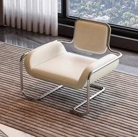 Chaise convexe irrégulière en acier inoxydable Creative Homestay Hotel Reception Leisure Single Sofa Chair