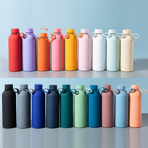 Màu hồng đậm đã sẵn sàng để tàu cảm ứng mềm mại 500 ml thể thao chai nước cách nhiệt cup thép không gỉ chân không Flask với cao su xử lý - Product Image 3