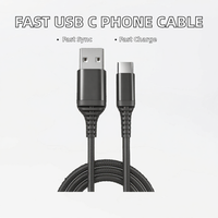 Kabel Charger HP USB 2.0 ke Kabel Tipe C Pengisian Cepat Data Konektor USB C Arus 3A Kabel Android