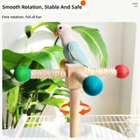 Jouet moulin à vent rotatif en bois, support interactif suspendu pour perroquet, perchoir résistant aux morsures pour cage à oiseaux, pour le nettoyage du bec et des griffes, vente en gros
