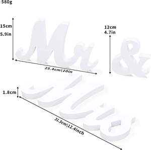 DAMAI <span class=keywords><strong>Mr</strong></span> & <span class=keywords><strong>Mrs</strong></span> Sign para mesa de boda Large <span class=keywords><strong>Mr</strong></span> and <span class=keywords><strong>Miss</strong></span> Letras de madera Decoración de fiesta Casado Signo Aniversario Decoración de fiesta - Product Image 5