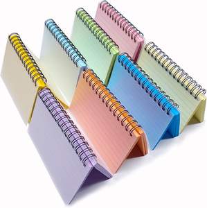 8 paquets de cartes d'index spirales autocollantes pour l'école, lignées, style bloc-notes relié, 5x3 pouces, papier pour prendre des notes, révision, flashcards - Product Image 1