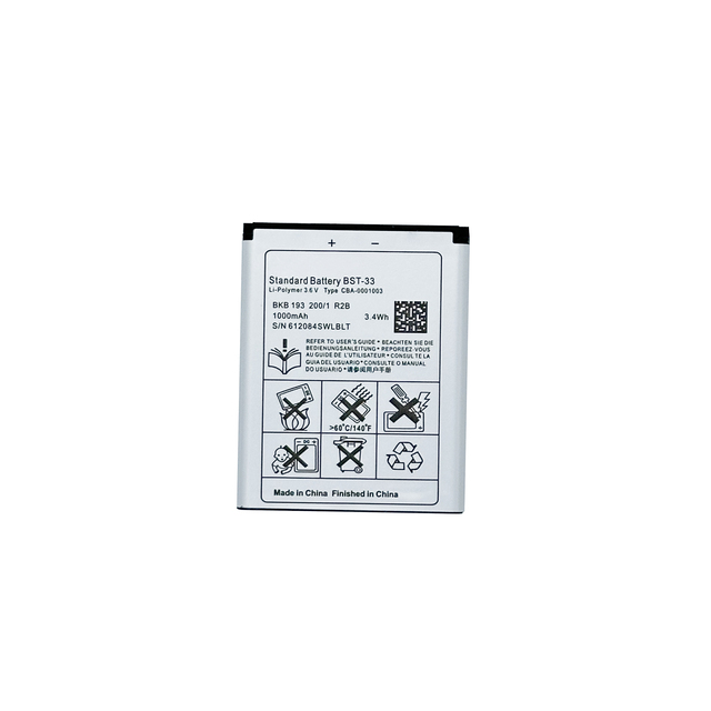 For Ericsson W595C U1i U10 K800 K790 BST-33 3.6V 1000mAh Lithium Ion Rechargeable Mobile Phone Battery in Stock
