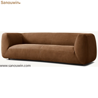 Canapé en cuir moderne à accoudoirs incurvés, éco-responsable, pour salon, hôtel et appartement - Vente flash
