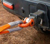 Sangle de remorquage robuste avec crochet de treuil, sangle de récupération en polyester pour le remorquage et le sauvetage des véhicules tout-terrain 4x4, camions et SUV