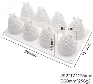 Moule à gâteau en silicone en forme de pomme de pin, moule à pâtisserie française, moule à dessert mousse, outil de cuisson réutilisable à démoulage facile - Product Image 2