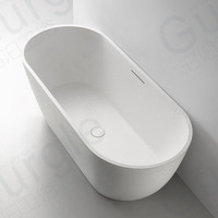 Baignoire autoportante en surface solide, texture ardoise bleue, pour usage domestique et hôtelier, pour adultes