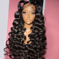 Haute qualité sans colle 13x4 HD dentelle frontale perruque lâche vague profonde brut vierge cheveux humains 180 densité 5x5 dentelle avant perruques crépus
