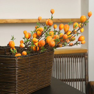 Decoración Floral Artificial Yihua con Frutas Doradas de 52cm, Flor de Seda para Sala de Estar, Comedor y Dormitorio - Product Image 1