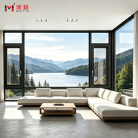 Fenêtre à battant en aluminium de style villa européenne avec double vitrage trempé pour l'isolation phonique et thermique