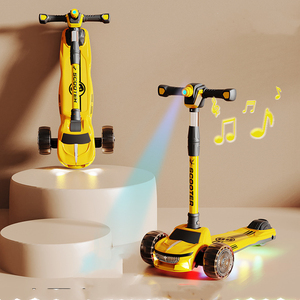 Di alta qualità Multi-funzionale Kick Scooter per bambini pieghevole pedale in PU con 3 ruote in acciaio materiale alluminio per uso esterno - Product Image 5