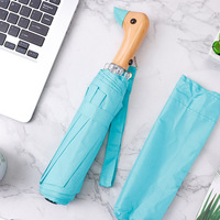 Cadre durable 3 pliant automatique bon parapluie coupe-vent à tête de canard