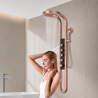 Ensemble de douche pluie pour salle de bain, blanc, avec robinet cascade électrique à poignée unique, noyau de valve en céramique, jet de massage doux pour hôtels