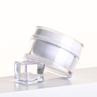 Pot cosmétique en plastique blanc de 20g 30g, nouveau modèle, double paroi, luxueux, avec insert remplaçable, emballage cosmétique