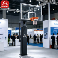 Équipement de fitness extérieur encastré : Panier de basketball avec système de support à 3 ressorts et coussinets de protection en mousse pour l'entraînement