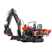 Mini-tracteur de jardin sur chenilles 35 CV avec rotoculteur - Compact et efficace pour l'agriculture à petite échelle et l'aménagement paysager, idéal pour les rizières
