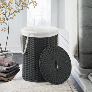 Cestas de Almacenamiento de Mimbre Hechas a Mano con Ganchos de Acero Inoxidable para la Organización de la Sala de Estar y el Armario, Duraderas y Elegantes - Product Image 3