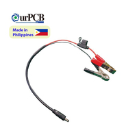 Câble d'alimentation OEM 220V/110V DC avec pince de batterie et fusible intégré, isolation PVC/Nylon/PBT/Caoutchouc/PTFE