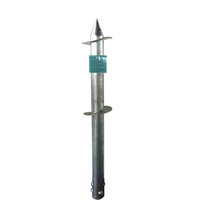 Pieux hélicoïdaux amovibles en acier Q235B Q345B galvanisé à chaud, à tête hexagonale, finition TiCN, diamètre 76mm/114mm, longueur 3000mm, capacité 600 lb