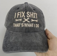 Gorra de Béisbol Personalizada con Bordado Tridimensional 'I FIX', Estilo Vintage, de Algodón Lavado, Patriótica y Ajustable