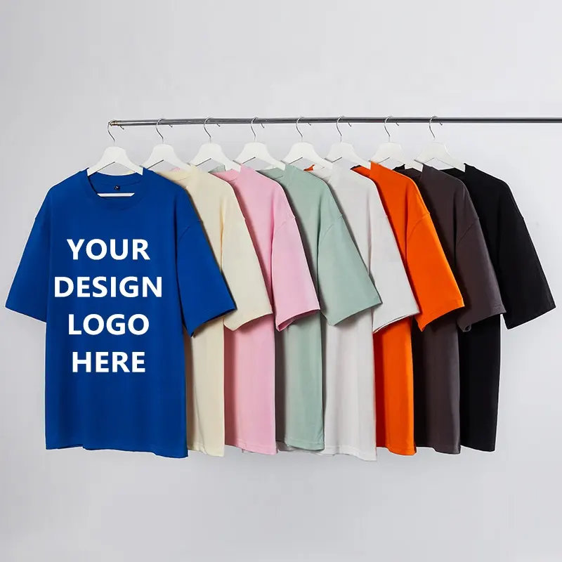 Blank 100% Cotton Cotton Street Wear Tshirt Oversized Drop Shoulder T-shirt Custom High Quality Printing Heavy Weight T Shirt