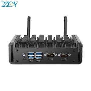 Không Quạt Mini PC Intel Core <span class=keywords><strong>i3</strong></span> i5 i7 2 RS232 COM Dual Lan HD-MI VGA 4 USB3.0 Wifi Linux nhúng minipc công nghiệp máy tính - Product Image 1