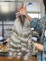 Mini perruque SHY en cheveux humains, cheveux vierges bruts, couverture fine des cheveux 8*8, dentelle frontale, ondulations naturelles, couleur de salon, OEM ODM