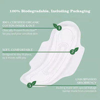 Lot de serviettes hygiéniques ultra-fines jour et nuit pour femmes, super absorbantes, respirantes, en coton biologique, biodégradables, jetables