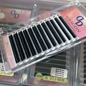 Cachemire noir mat foncé facile ventilateur fond cils Volume Extensions de cils 5-8mm Mix J Curl naturel usine en gros bas cils - Product Image 3