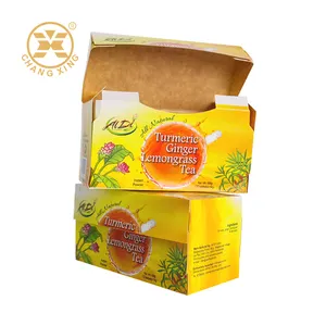 Organisateur de boîte d'emballage de papier de thé détox amincissant vide imprimé personnalisé Carton vide boîte de conception de paquet de saveur de fleur de thé pour sachet de thé