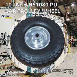 Ruedas de Hierro Fundido HS1080 de 10 Pulgadas para Carro de Transporte, Capacidad de Carga de 90 lb, Accesorios para Almacén, Personalizables OEM ODM OBM - Product Image 2