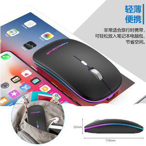 Đèn LED Quang 1600DPI Giao diện USB tay phải mỏng 2.4G Chuột không dây cho văn phòng sử dụng công nghệ im lặng có thể sạc lại - Product Image 4