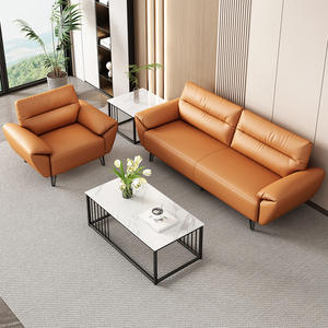 Ensemble canapé <span class=keywords><strong>et</strong></span> table basse <span class=keywords><strong>de</strong></span> réception, trois places, pour espace <span class=keywords><strong>de</strong></span> repos professionnel, <span class=keywords><strong>salle</strong></span> <span class=keywords><strong>de</strong></span> réunion, en cuir PU <span class=keywords><strong>et</strong></span> structure métallique - Product Image 2