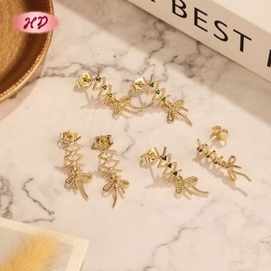 Boucles d'oreilles pendantes élégantes avec nœud en ruban et zircone transparente, fournisseur de bijoux en laiton, Pendientes De Lazo Con Circonia Blanca - Product Image 2