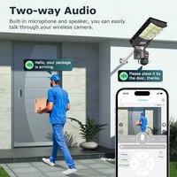 Lampu Keamanan Tenaga Surya AI Terintegrasi Luar Ruangan V380 2-in-1 Penerangan Jalan IP66 LED Plastik Kamera CCTV Luar Ruangan 4G Kontrol Aplikasi