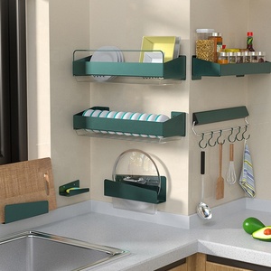 Portaoggetti per organizzatore di stoccaggio <span class=keywords><strong>da</strong></span> cucina in alluminio a <span class=keywords><strong>parete</strong></span> in alluminio all'ingrosso per portapiatti - Product Image 2