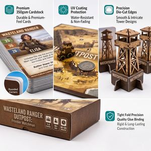 เกมกระดานกระดาษรักษ์โลก Wasteland Ranger Outpost พิมพ์สีเต็มรูปแบบ ชิ้นส่วนทำจากกระดาษแข็ง ธีมเล่าเรื่อง สำหรับผู้เล่น 2 คน - Product Image 2
