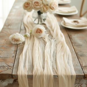 All'ingrosso evento personalizzato di nozze Chiffon Cheesecloth runner da tavolo 10ft <span class=keywords><strong>per</strong></span> la festa - Product Image 4
