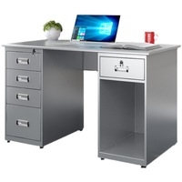 Bureau d'étude de bureau étanche épaissi bureau d'ordinateur en acier inoxydable 304 avec tiroirs matériau métallique