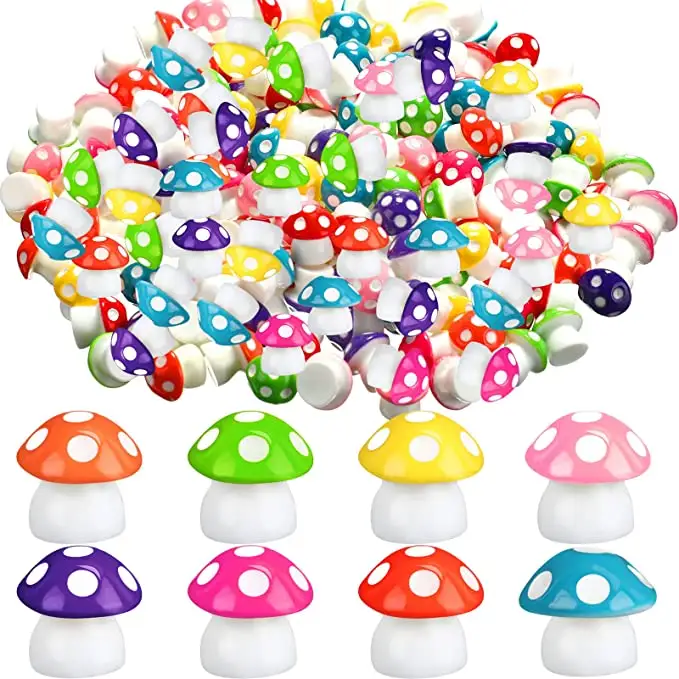 1 Piece Colorful Artificial Mini Mushroom model Fairy Garden Plant action Figure Miniature Crafts Decorations